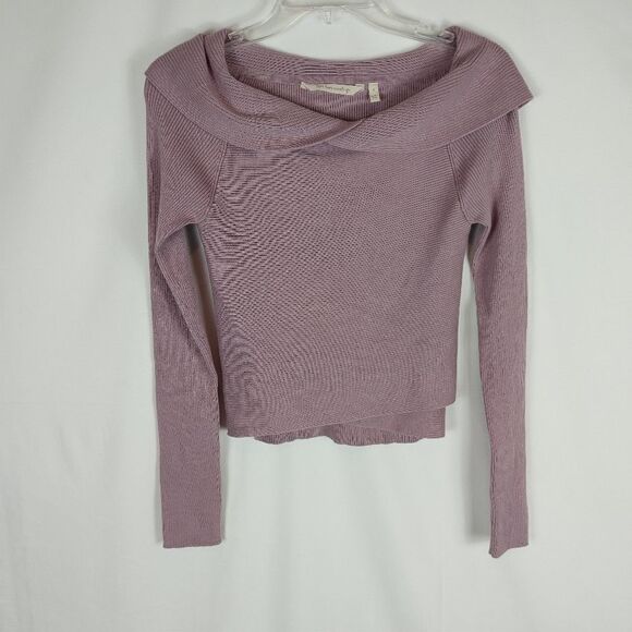 Crop Soft Surroundings Purple Sweater Size Small F - Picture 2 of 8